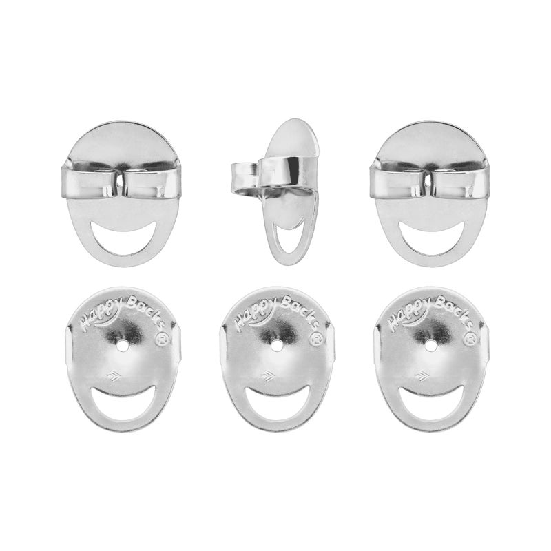 Silpada Flat Back Earring Set for Women, .925 Sterling Silver, Prevent Tipping Forward or Drooping from Heavy Earrings, 'Three Pair Happy Back' - Image 1